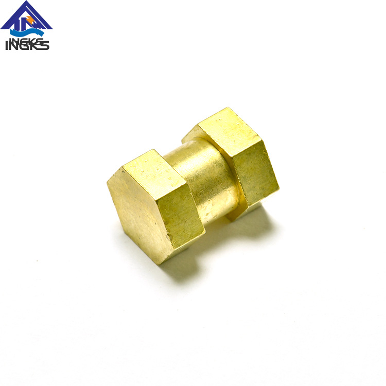 Cilindro de inserção de latão com cabeça hexagonal e corpo ranhurado
