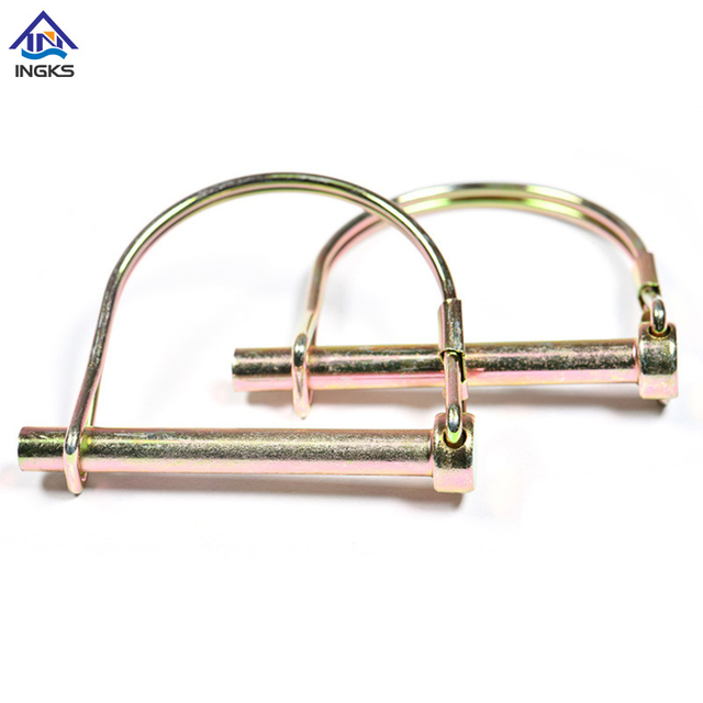 Pino de trava redondo tipo D de aço zinco amarelo