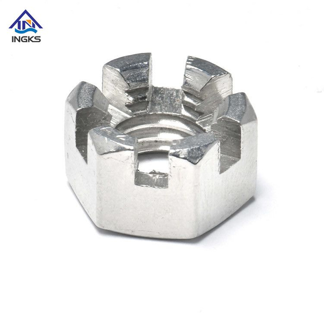 Porca de castelo hexagonal com fenda 304 316 de aço inoxidável DIN935 