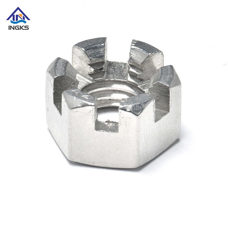 Porca de castelo hexagonal com fenda 304 316 de aço inoxidável DIN935 