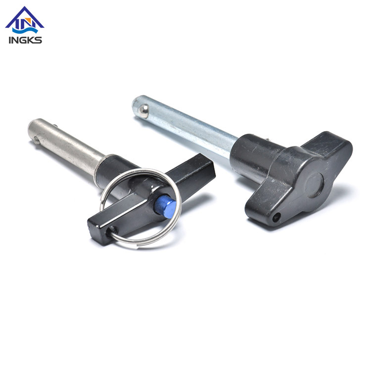 Cabeça em T com alça de botão de anel Pino de bloqueio de bola de liberação rápida