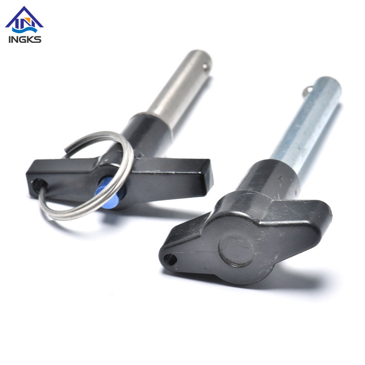 Cabeça em T com alça de botão de anel Pino de bloqueio de bola de liberação rápida