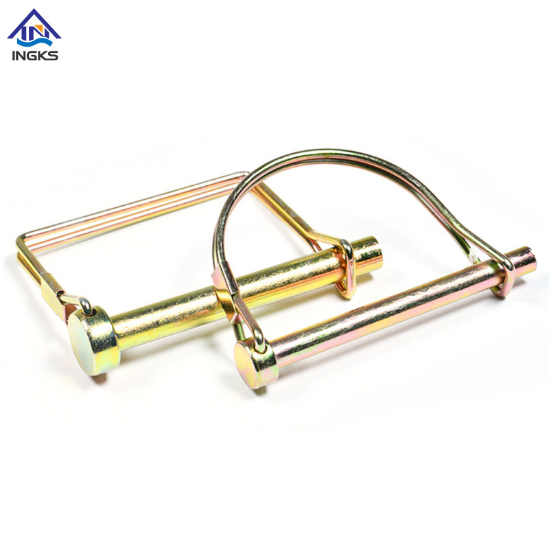 Pino de trava redondo tipo D de aço zinco amarelo