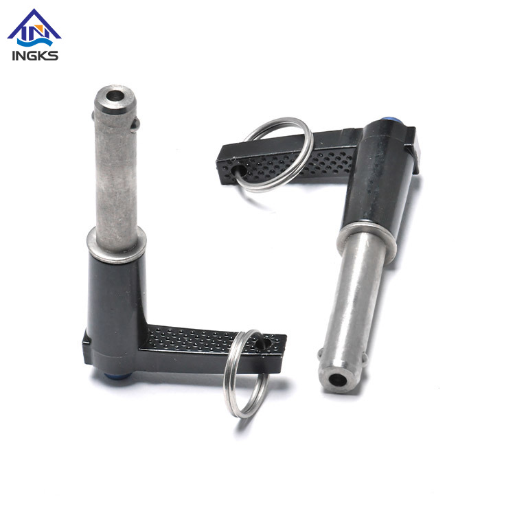 L cabeça com botão de anel alça de bloqueio de liberação rápida pino