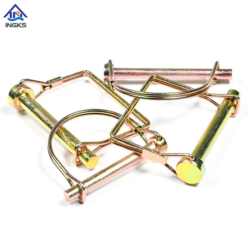 Pino de trava redondo tipo D de aço zinco amarelo